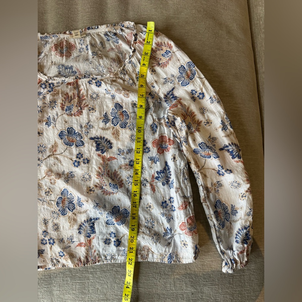ANA A New Approach M Floral Peasant Blouse Women’s Medium Boho Cottagecore Top - Picture 9 of 9